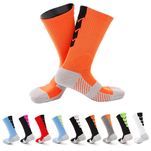 2017 Thicker Men Towel Bottom Basketball Training Socks Breathable Anti-slip Soccer Riding Fitness knee-high Male Compression Socks