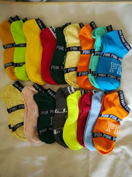 Pink Brand Sports Socks 100% Cotton women & Girtls Sock Quickly Dry Ankle Socks Breathable Summer Short Socks Free Size37-44 EUR