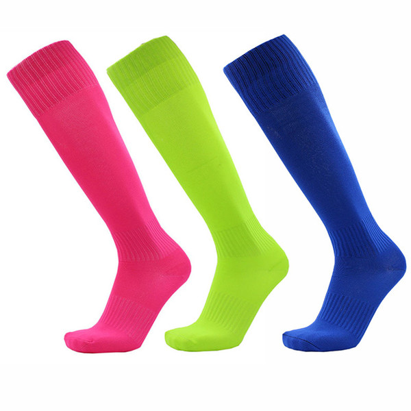 Solid Long Tube Socks Outdoors Sports Striped Elastic Socks Breathable Anti Friction New Fashion Top Quality Fast Dry Football Socks