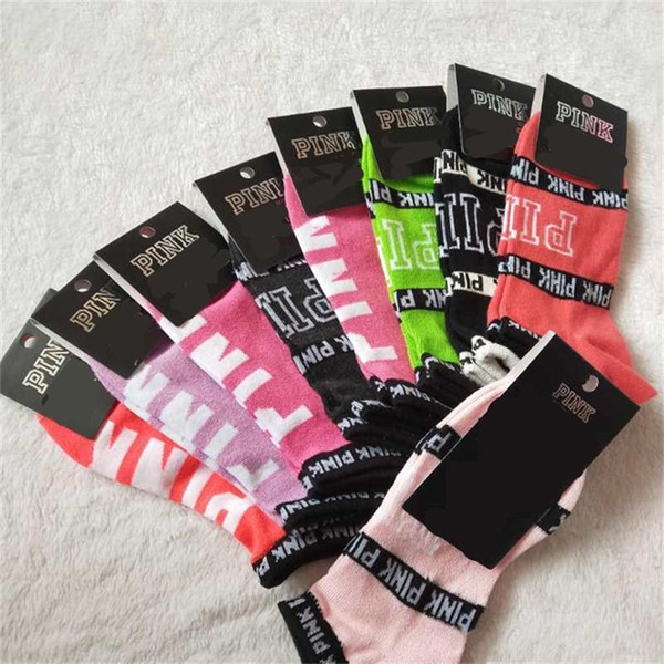 Pink Ankle Socks Black Blue Sports Cheerleaders Short Sock Girls Women Cotton Sports Socks Pink Skateboard Sneaker Stockings With Tags