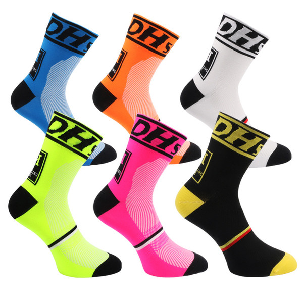 High Quality CYCLING Socks DH Sports Running basketball Socks six colour BREATHABLE WEAR antiskid Unisex Free Shipping MK287