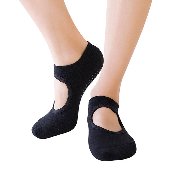 Yoga Socks Women Anti Slip Ballet Dancing Socks Floor Home Sox Knitted Cotton Backless Yoga Sock Sports Female SS025