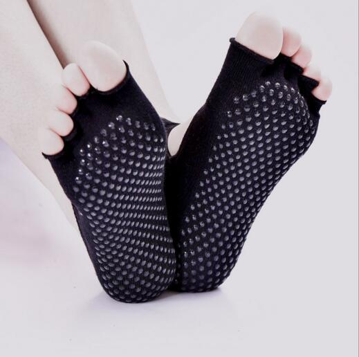 High quality Yoga Socks Quick-Dry Anti-slip Damping Bandage Pilates Ballet Socks Good Grip Backless peep-toe Cotton socks