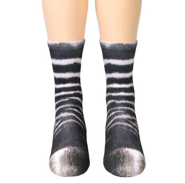 Adult Socks Unisex 3D Printed Animal Paw Crew Sock Big Kids Leg Warmers Cotton Socks Sports Skateboard Hip hop Stockings