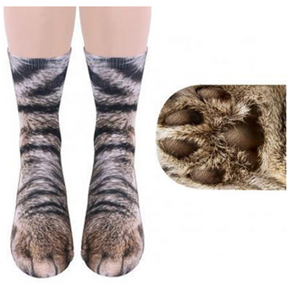 Adults Animal Paw feet Printed socks Unisex Adult Animal Crew Creative 3D print Sports Children Digital printing Simulation Socks 10 Colors