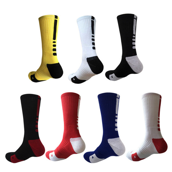 Professional Elite Basketball Socks Fashion 6 Colors Men's Sports Socks Men Polyester Elastic Breathable Basketball Football Sports Sock