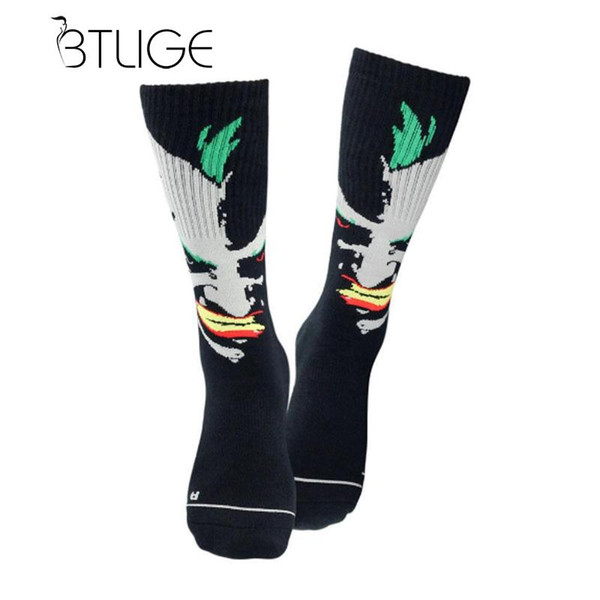 BTLIGE Unisex Causal Crew Socks 2018 Autumn Winter Fashion Hip Hop Cotton Sports Socks Cycling Knee High Breathable Sweat