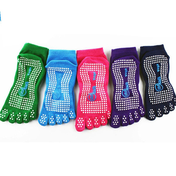 women yoga toes socks Gym dance exercise 5-fingers socks non slip deodorant breathable cotton foot massage knitted socks