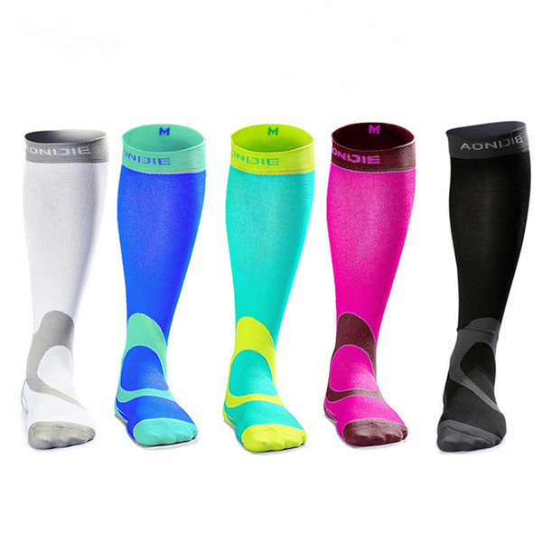 AONIJIE Outdoor Sport Knee High Socks Women/Men Soccer Sport Running Compression Socks Calf Support Leg Stretch Sleeve Stockings