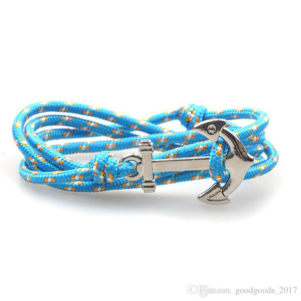 Football Leather Bracelet Gold Hook Bracelet Personality Retro Double-sided Hand-woven Anchor Bracelet Titanium Sport Accessories K324