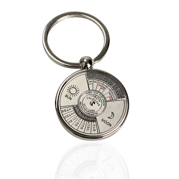 Hot Sell Mini Calendar Perpetual Keychain Ring Unique Metal Key Ring 50 Years