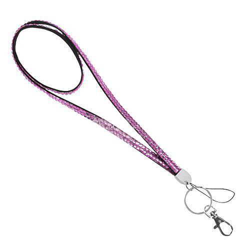 Wholesale Bling Rainbow Rhinestone Lanyard Crystal Rhinestone In Neck With Claw Clasp Badge Holder Exhibition Lanyard DS0303 Z02