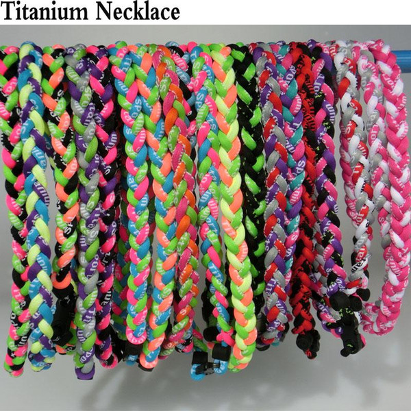 DHL shipping 2016 New brand Baseball Sports Titanium 3 Rope Braided Sport GT Necklace 100 colors