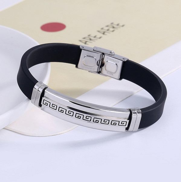 Fashion Hot Jewelry Return Bracelet Fashion Energy Movement Stainless Steel Silicone Bracelet 096