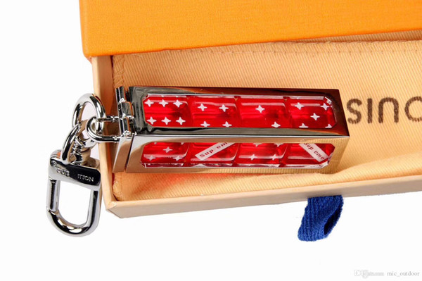 2019 Release Originals superme Limited Red Black x 9348Louis dice Joint Key Ring Authentic With Original Box And Bag Fashionable