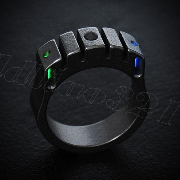 Titanium TC4 Ring with Cusp Tungsten & Tritium Gas Tube 25 year self-luminous / One finger Knuckle Duster / Emergencey Hammer / Pendant 9g