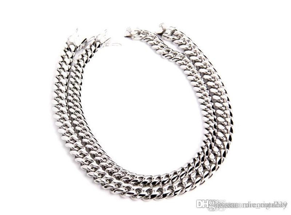 Hottest xxxtentacion Cuban Link Choker Gold Silver 45cm Titanium Steel