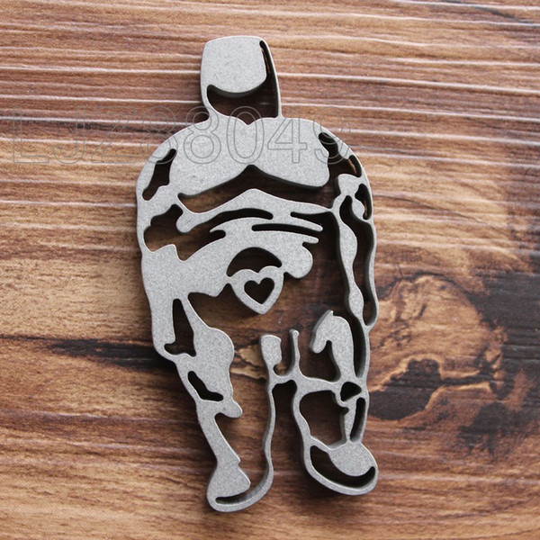 Lucky fatman NEW EDC Outdoor CNC Ti TC4 Titanium Stone wash Keychain Necklace pendant Hand playing pocket