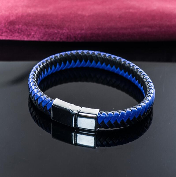 Manufacturers wholesale retro mesh hot selling simple men's woven leather bracelet fashion bracelet jewelry