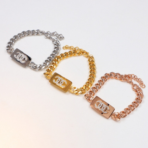 Full Diamond Letter Symbol Chain Women Bracelets Outdoor Hip Hop Sports Accessories Brief Girls Shinning Bracelet Jewelry