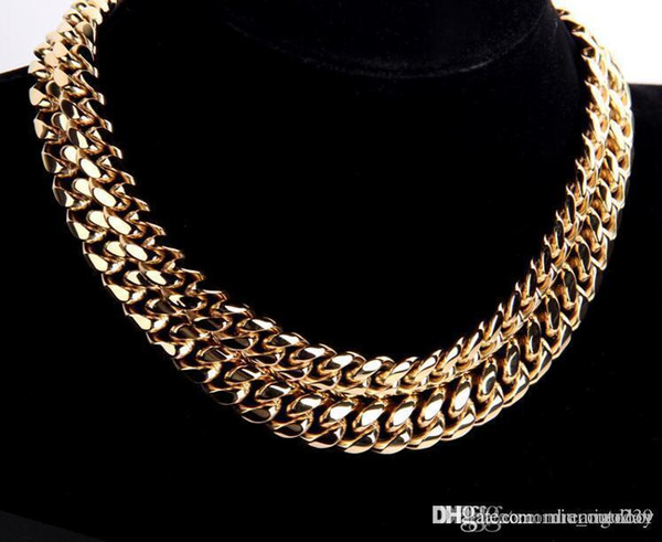 2018 xxxtentacion Cuban Link Choker Gold Silver 45cm Titanium Steel