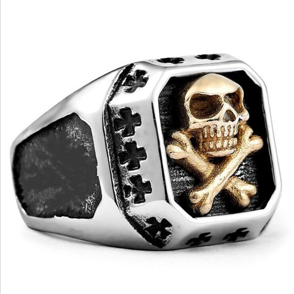 Hip Hop Pirate Skull Men Rings Fashion Punk Personality Titanium Steel Ring Trendy Designer Popular Ring Jewelry