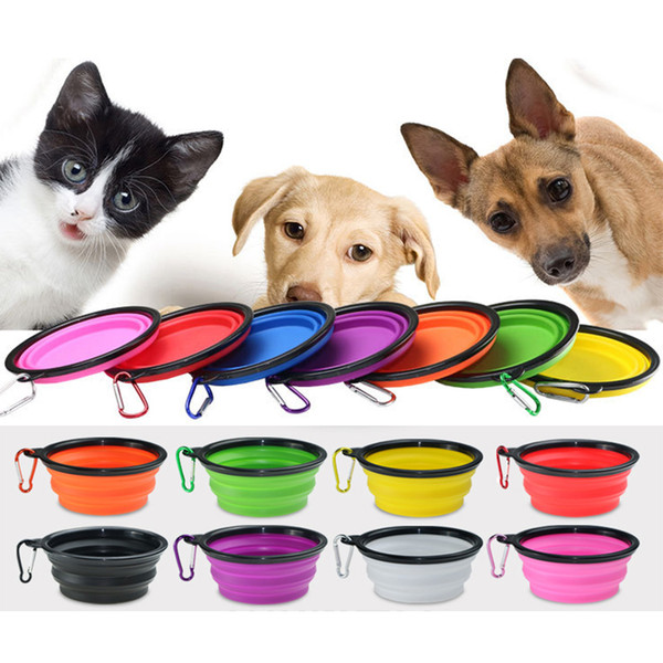 35oz Large Travel Collapsible Pet Training Dog Cat Feeding Bowl Water Dish Feeder Silicone Foldable Frisbee 9 Colors