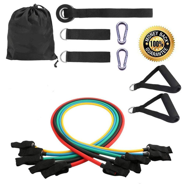 Latex Resistance Bands Set Workout Exercise Pilates Yoga Crossfit Workout Bands Fitness Tubes Pull Rope 14 Pcs/set