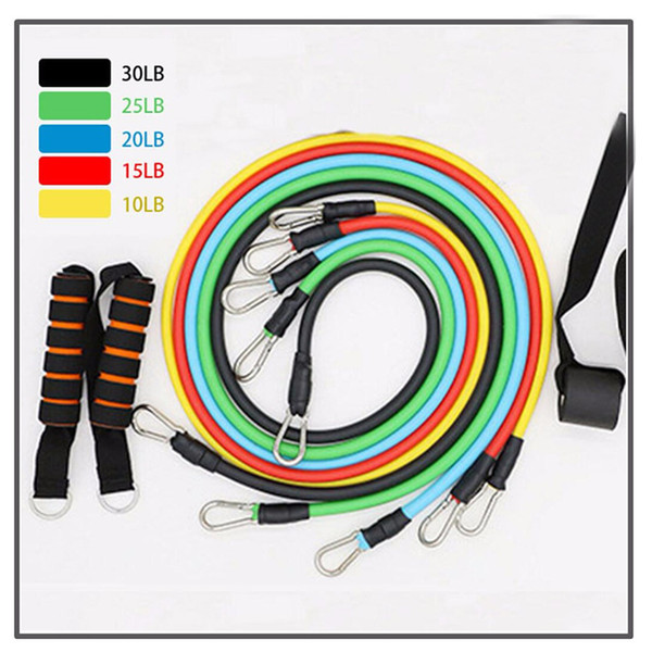 11 Pcs/Set Latex Resistance Bands Crossfit Training Exercise Yoga Tubes Pull Rope,Rubber Expander Elastic Bands Fitness with Bag