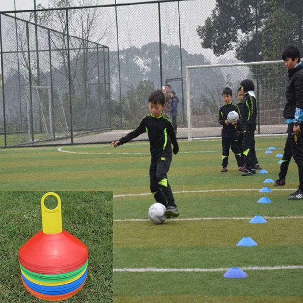 10pcs Space Markers Cones Soccer Football Rugby Equipment 19cm Soft PE Training Cross Logo Plate for Schools & Clubs