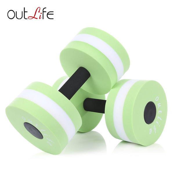 Outlife 2pcs Fitness Pool Sport Water Weight Aerobics EVA Dumbbell Meduim Aquatic Barbell Fitness Aqua Training Fitness Equipment +B