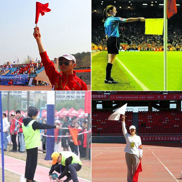 Stainless Steel Soccer Running Volleyball Training Assistant Referee Flag Football Judge Sports Match Anti-skid Flags for Linesman