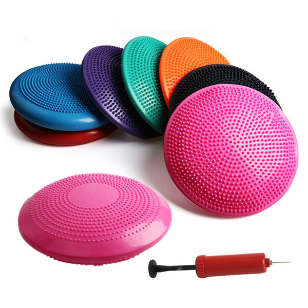 33CM PVC Inflatable Yoga Balancing Balls Pad For Fitness Sports Pilates Pad Mat Stability Gym Exercise Half Balls Point Massage