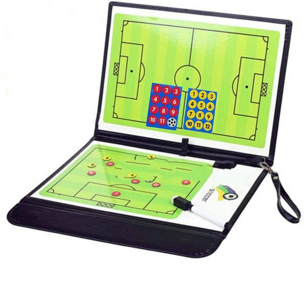 Foldable Football Tactical Board Pu Magnetite Black Training Guidance Magnetic Band Rehearsal Boards Soft Clear Durable Small 18sy cc