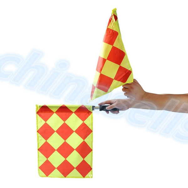 1pairs Soccer Referee Flag with Bag Football Judge Sideline Sports Match soccer Linesman Flags Referee