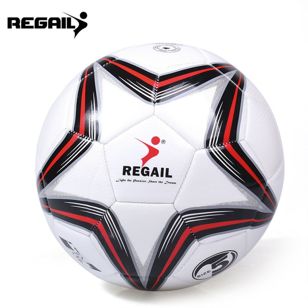 REGAIL Footballs Size 5 PU Star Training Football Soccer Ball Soccers Balsl Outdoor Game Soccers Ball Train Footballs Granules New Model +B