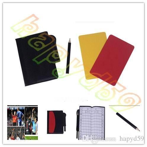 soccer champion yellow and red cards Referee special warning signs Red & yellow cards +1pcs pen+1pcs recording paper