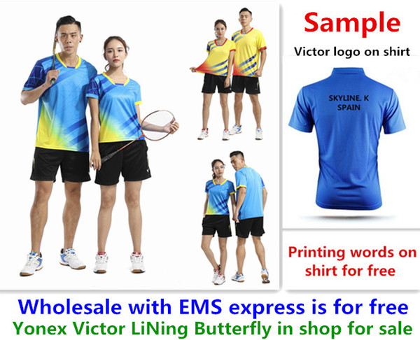 Wholesale EMS for free, Text printing for free, new badminton shirt clothes table tennis T sport shirt clothes 1066