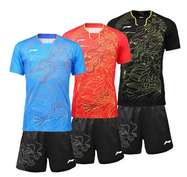 New 2016 Li-Ning badminton wear T-shirts sets Rio Olympics, polyeater absorption breathable table tennis sports jersey and shorts suits