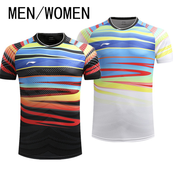 2017 new badminton clothes, men / women, badminton T-shirts, quick drying, breathable tennis shirts, table tennis clothes, free shipping