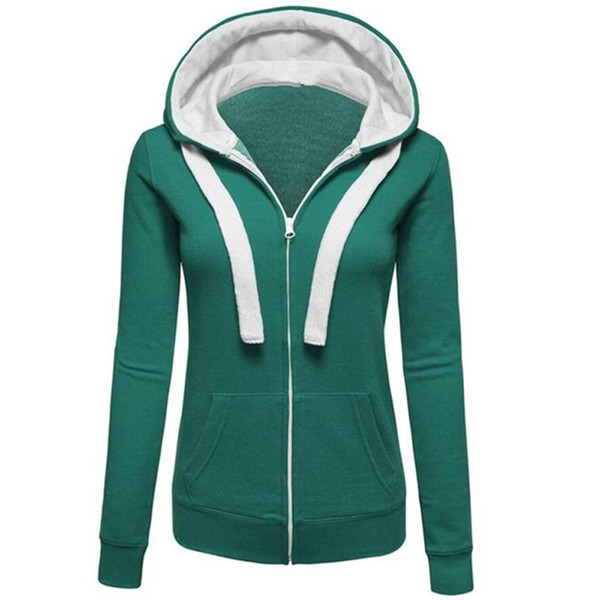 Green Warm Hoodies Winter Warm Sweatershirt outdoor sport Cotton Blend Jacket Zip Long Sleeve hooded Jacket JLY0827