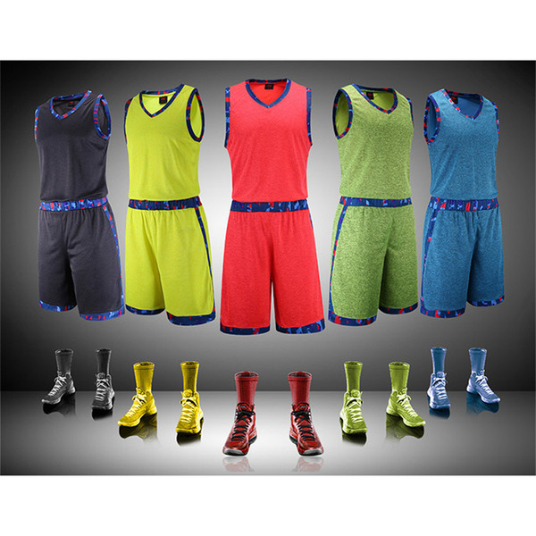 Basketball Suit Sport Clothes Suit Men Basketball Jerseys Shirt DIY Game Training Uniforms Summer Breathable Sports Vest