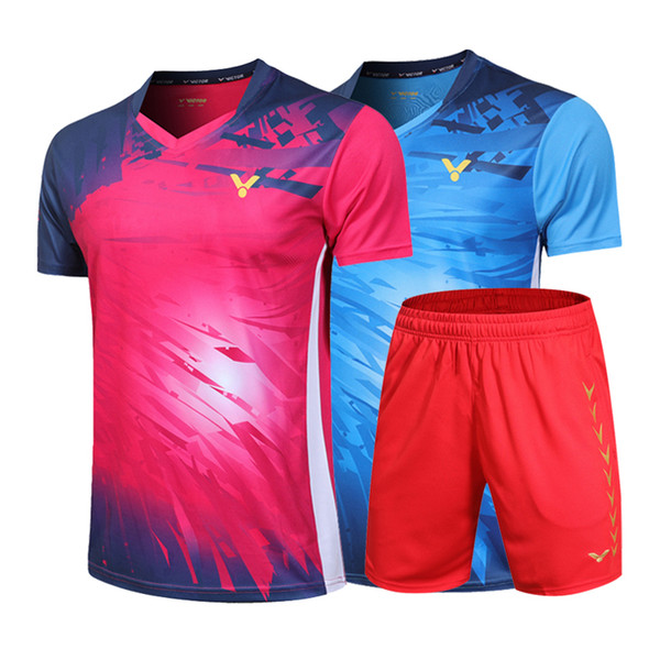 New 2019 Victor badminton wear t-shirt,Malaysia Competition badminton Clothes Men women Clothes jersey Quick-drying table tennis shorts