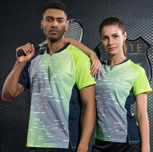 Running Sportswear Quick Dry breathable badminton shirt,Women/Men table tennis clothes team training short sleeve T Shirts