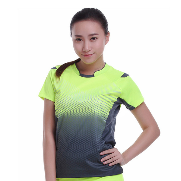 New Fitness Sportswear Quick Dry Breathable Badminton Shirt Women Men Table Tennis Clothes Team Game Training Short Sleeve V Neck T Shirts