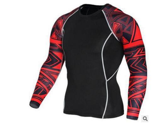 Men Compression Long sleeve Running sports Quick Dry t Shirt Bodybuilding weightlifting Base Layer gym Fitness Tight tee Tops EH-197