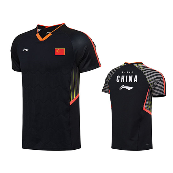 2018 new Lining badminton T-shirts, men's and women's sports clothes, national team sportswear, quick dry Breathable tennis shirts.