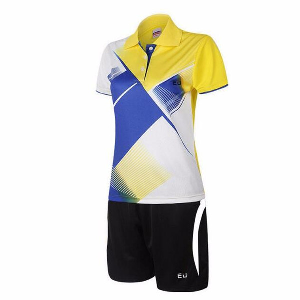 EU Summer Women Tennis Set Woman Breathable Quick Dry Short-sleeved jersey + shorts Tennis Badminton Table Training Sets