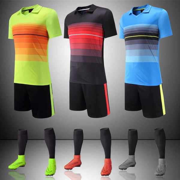 Fashion Men Soccer Suit Sport Casual Clothes Suit Men Short Sleeve Soccer Training Jersey Soccer Uniforms