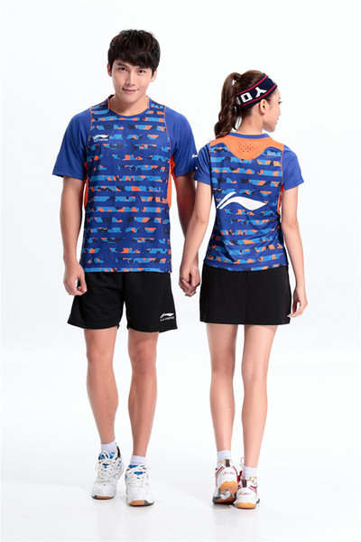 Li Ning Badminton Jersey 2016 Men Women Tennis Wear Tennis Quick Dry T-Shirt Short Sets For Couple Hot Women Dress Free Shipping